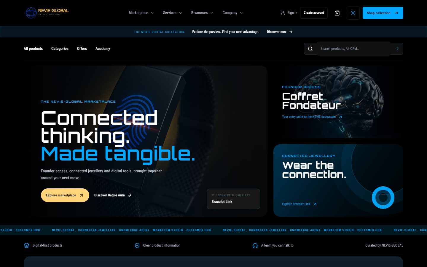 Storefront — the NEVIE-GLOBAL home page